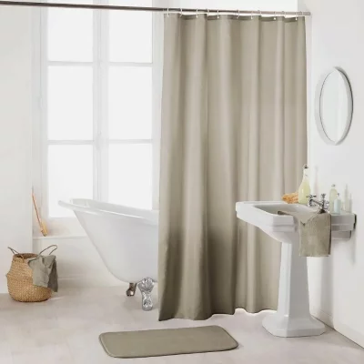 DOUCEUR D INTERIEUR Rideau de douche uni ""essencia"" 180x200cm taupe