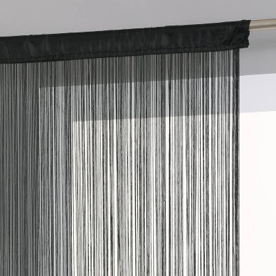 Rideau de fil noir 90X200 Atmosphera cr&eacute;ateur d'int&eacute;rieur - Noir