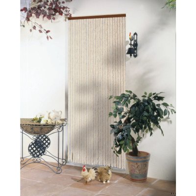 MOREL Rideau de porte chenille Florence Beige - 120 x 220 cm - 