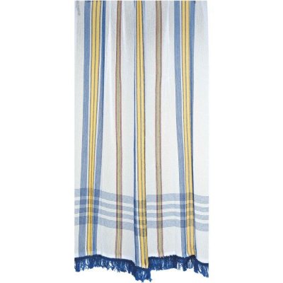 Rideau de Porte Marseillais &agrave; rayures d'Antan - Bleu - 140 x 225 cm