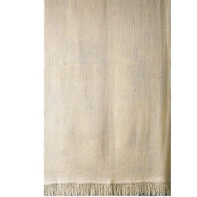 Rideau de Porte Marseillais uni &agrave; franges - Ecru - 140 x 225 cm