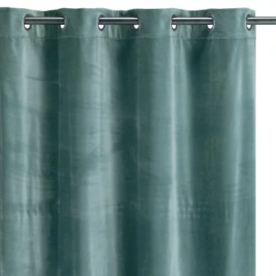 Rideau en coton uni Elise Vert De Gris