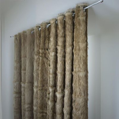 Rideau Fausse Fourrure Marron - 230x250cm - Marron