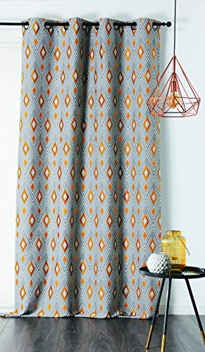 Rideau graphique losange jaune 140 x 260 cm Jaune Linder
