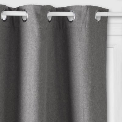 Rideau Isolant &eacute;pais Chin&eacute; &agrave; Oeillets - Gris - 140 x 260 cm