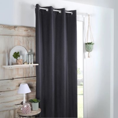 Rideau occultant, Copenhague gris anthracite l.140 x H.260 cm