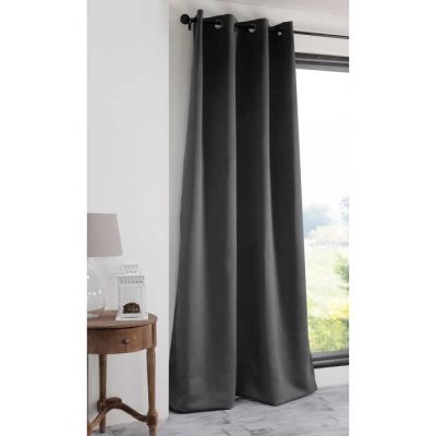 Rideau Occultant Nott&eacute; 100% Polyester 135 x 250 cm Anthracite