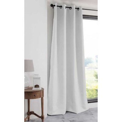 Rideau Occultant Nott&eacute; 100% Polyester 135 x 250 cm Blanc