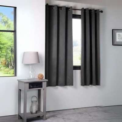 Rideau Occultant Uni 210gr/m2 - Anthracite - 135 x 180 cm