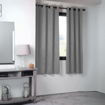 Rideau Occultant Uni 210gr/m2 - Gris - 135 x 180 cm