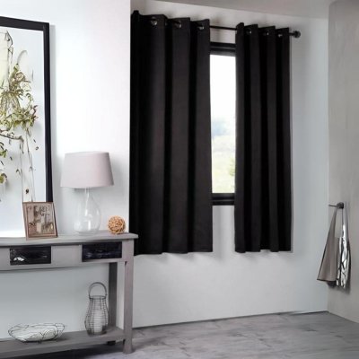 Rideau Occultant Uni 210gr/m2 - Noir - 135 x 180 cm