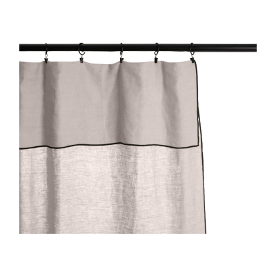 Rideau panneau 150x280 cm Calcaire et bourdon noir en Lin