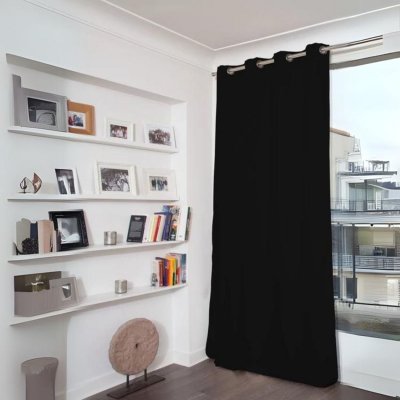 Rideau Phonique Occultant et Thermique MOONDREAM Noir 145 x 260 cm