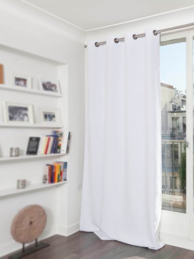 Rideau phonique thermique occultant blanc 140x300