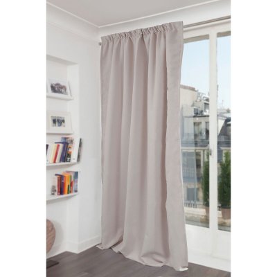 Rideau phonique thermique occultant gris 140x260