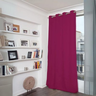 Rideau phonique thermique occultant rose fuschia 140x260