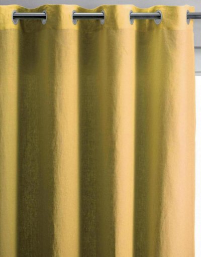 Rideau stonewashed Zeff en lin absynthe 140 x 280