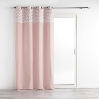 Rideau tamisant a oeillets 140 x 240 cm 100% coton Artchic Rose - Rose