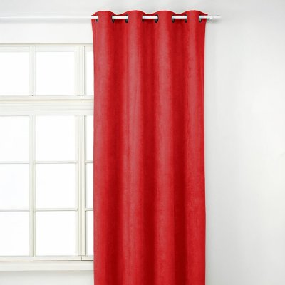 Rideau Uni Aspect Su&eacute;dine - Rouge - 145 x 260 cm