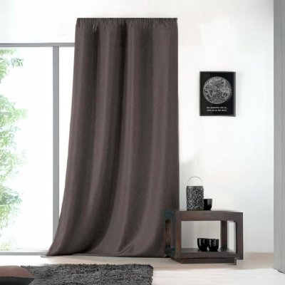 Rideau uni avec galon fronceur - Beige - 145 x 240 cm