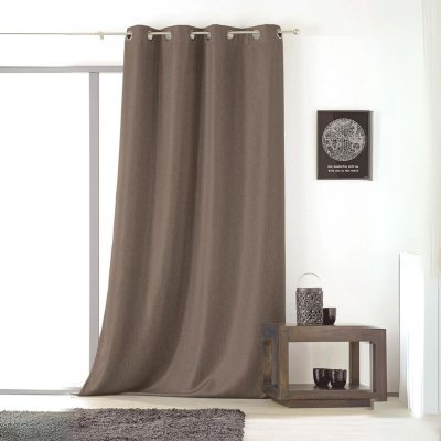 Rideau uni avec oeillets - Beige - 145 x 240 cm