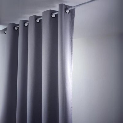 Rideau uni Oxford 100 % occultant - Gris clair - 140 x 240 cm