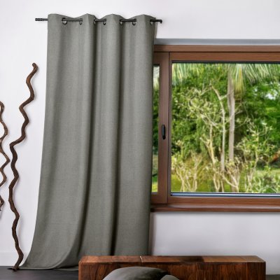 Rideau uni Oxford 100 % occultant - Gris Fonc&eacute; - 140 x 240 cm