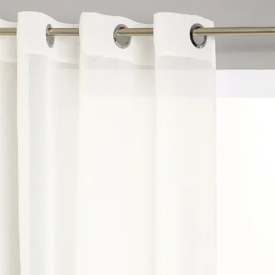 Rideau voilage uni &agrave; oeillets m&eacute;tal en polyester 140x240cm ETAMINE