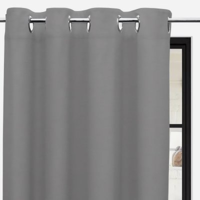 Rideaux &agrave; oeillets Panama gris 135x250 cm