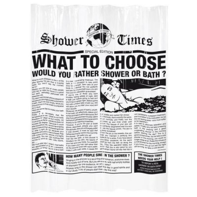 GELCO Rideaux, stores  Rideau de douche Gazette noir 180 x 200 cm