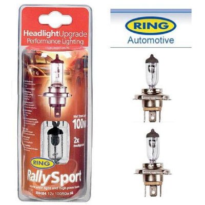 RING  - 2 Ampoules RallySport H4 12V 100w 80W P43t RW484 - Blanc