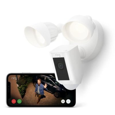 RING  FLOODLIGHT CAM WIRED PLUS WHITE 