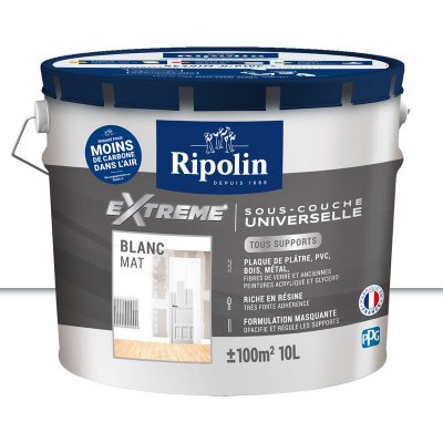 RIPOLIN  sous-Couche Universelle, Mat, Blanc 10L