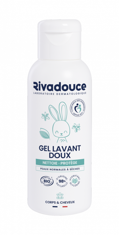 RIVADOUCE  B&eacute;b&eacute; Gel Doux Lavant Corps et Cheveux Bio 90 ml - Flacon