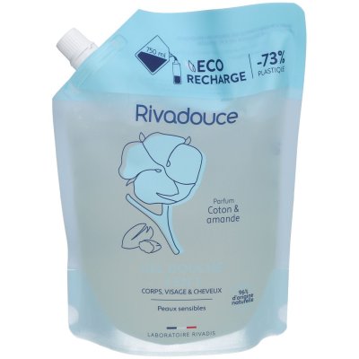 RIVADOUCE  Gel douche 3 en 1 coton & amande recharge 750ml