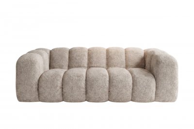 CASANOVA Riviera - Canap&eacute; Droit Tissu Bouclette Beige