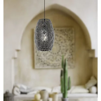 EGLO Riyadh plafonnier dome suspension noir