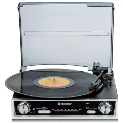 ROADSTAR  TTR-8634 Table de Tournage Audio Noir Argent