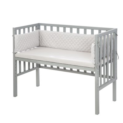 ROBA  Berceau Cododo R&eacute;glable "" Style"" 90x45 cm + Matelas + Tour de lit et Barri&egrave;re - Taupe