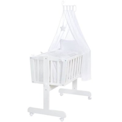 ROBA Berceau ""Fox et Bunny"" 40x90 + &Eacute;quipement Complet - Bois Blanc