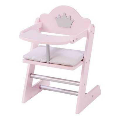 ROBA  Chaise haute pour poup&eacute;e Princesse Sophie, laqu&eacute; ros&eacute;