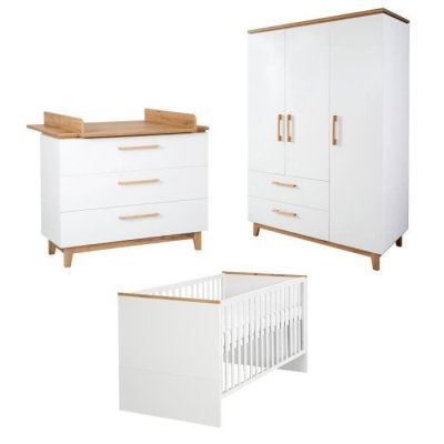 ROBA  Chambre B&eacute;b&eacute; Compl&egrave;te ""Finn"" - Lit 70x140 cm + Commode &agrave; langer + Armoire