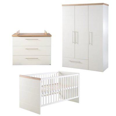 ROBA  Chambre B&eacute;b&eacute; Compl&egrave;te ""Nele""  - Lit 70x140 cm + Commode &agrave; langer + Armoire
