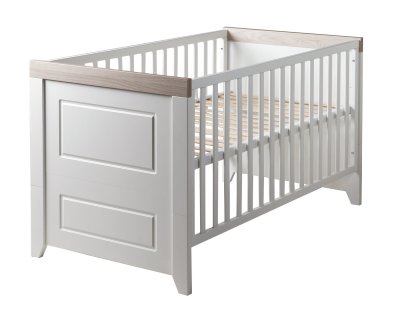 ROBA  Lit B&eacute;b&eacute; &Eacute;volutif ""Felicia"" R&eacute;glable en Hauteur  - 70x140 cm - Blanc - 'Luna Elm'