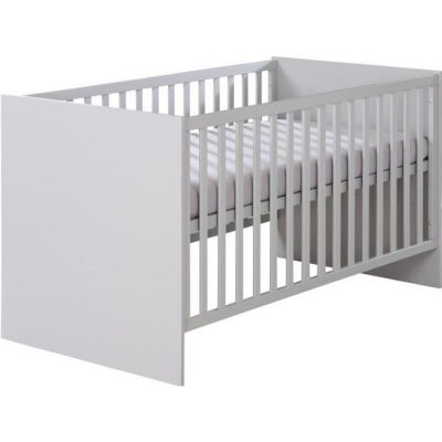 ROBA  Lit B&eacute;b&eacute; &Eacute;volutif Lea en Bois - Convertible en Lit Junior - Hauteur R&eacute;glable - Gris Clair