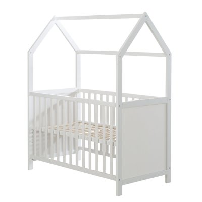 ROBA  Lit Cabane B&eacute;b&eacute; &Eacute;volutif 60x120 - Certifi&eacute; FSC - Lit B&eacute;b&eacute; et Cododo - Bois Blanc