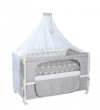 ROBA  Lit Cododo Complet ""Little Stars"" 60x120 cm avec 4 roues &agrave; freins