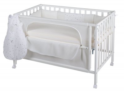 ROBA  Lit Cododo Complet ""safe asleep&reg;"" 60x120 cm au design ""Sternenzauber"" - Blanc laqu&eacute;