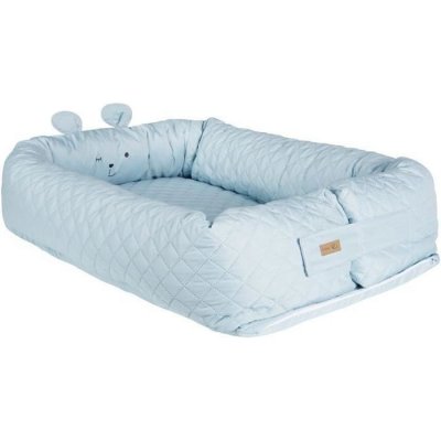 ROBA  Nid De B&eacute;b&eacute; " Style" Douillet - Motif Visage Ours "Benny" - Bleu Clair