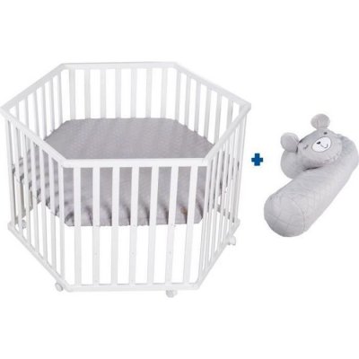ROBA  Parc B&eacute;b&eacute; Hexagonal " Style" + Tapis De Parc + Tour De Lit Gris